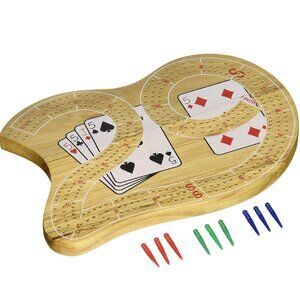 Classic "29" Shaped Wooden Cribbage Board New Sealed